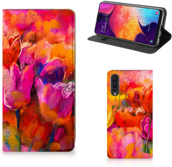 B2Ctelecom Samsung Galaxy A50 Standcase Hoesje Design Tulpen