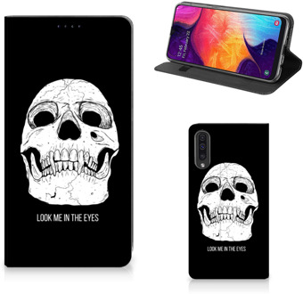 B2Ctelecom Samsung Galaxy A50 Standcase Hoesje Skull Eyes