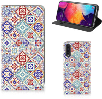 B2Ctelecom Samsung Galaxy A50 Standcase Hoesje Tiles Color