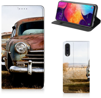 B2Ctelecom Samsung Galaxy A50 Standcase Hoesje Vintage Auto