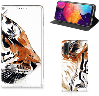 B2Ctelecom Samsung Galaxy A50 Standcase Hoesje Watercolor Tiger