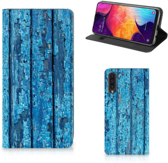 B2Ctelecom Samsung Galaxy A50 Standcase Hoesje Wood Blue