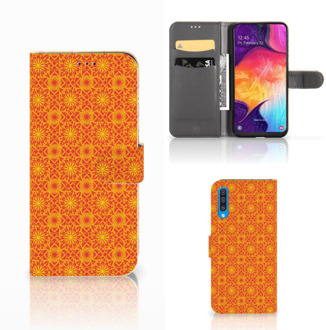 B2Ctelecom Samsung Galaxy A50 Telefoon Hoesje Batik Orange