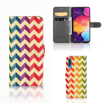 B2Ctelecom Samsung Galaxy A50 Telefoon Hoesje Zigzag Color