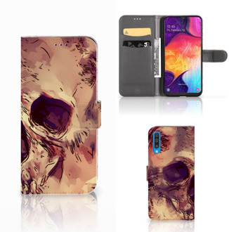 B2Ctelecom Samsung Galaxy A50 Telefoonhoesje met Naam Skullhead