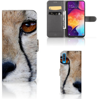 B2Ctelecom Samsung Galaxy A50 Telefoonhoesje met Pasjes Cheetah