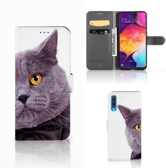 B2Ctelecom Samsung Galaxy A50 Telefoonhoesje met Pasjes Kat