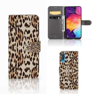 B2Ctelecom Samsung Galaxy A50 Telefoonhoesje met Pasjes Leopard