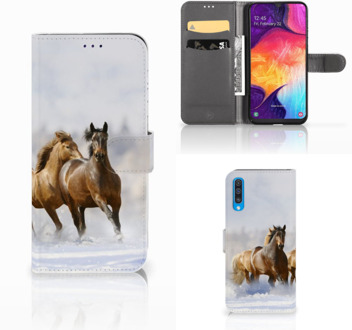 B2Ctelecom Samsung Galaxy A50 Telefoonhoesje met Pasjes Paarden