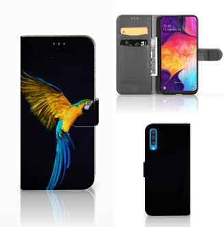 B2Ctelecom Samsung Galaxy A50 Telefoonhoesje met Pasjes Papegaai