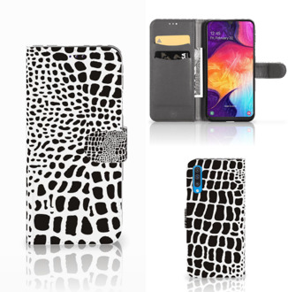 B2Ctelecom Samsung Galaxy A50 Telefoonhoesje met Pasjes Slangenprint