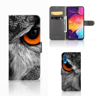 B2Ctelecom Samsung Galaxy A50 Telefoonhoesje met Pasjes Uil