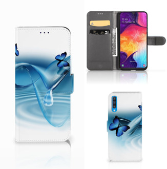 B2Ctelecom Samsung Galaxy A50 Telefoonhoesje met Pasjes Vlinders