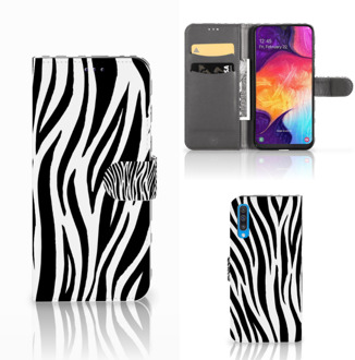 B2Ctelecom Samsung Galaxy A50 Telefoonhoesje met Pasjes Zebra