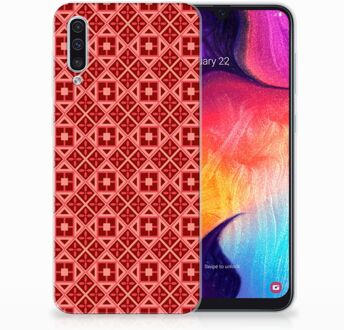 B2Ctelecom Samsung Galaxy A50 TPU Hoesje Batik Red