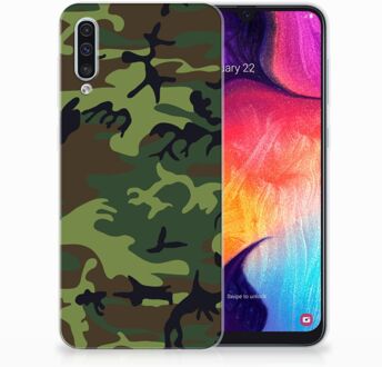 B2Ctelecom Samsung Galaxy A50 TPU Hoesje Design Army Dark