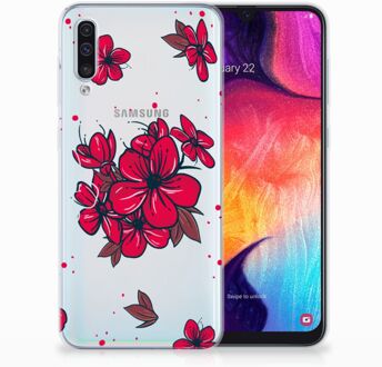 B2Ctelecom Samsung Galaxy A50 TPU Hoesje Design Blossom Red