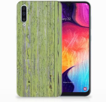 B2Ctelecom Samsung Galaxy A50 TPU Hoesje Design Green Wood