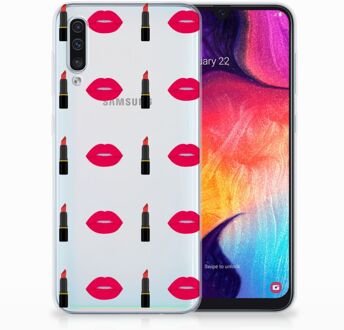 B2Ctelecom Samsung Galaxy A50 TPU Hoesje Design Lipstick Kiss