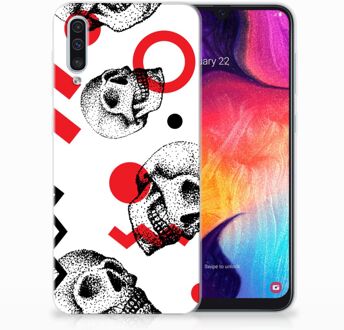 B2Ctelecom Samsung Galaxy A50 TPU Hoesje Design Skull Red