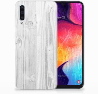 B2Ctelecom Samsung Galaxy A50 TPU Hoesje Design White Wood