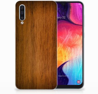 B2Ctelecom Samsung Galaxy A50 TPU Hoesje Donker Hout