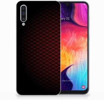 B2Ctelecom Samsung Galaxy A50 TPU Hoesje Geruit Rood