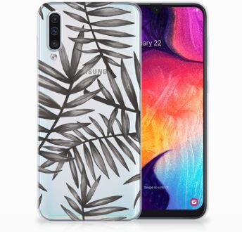 B2Ctelecom Samsung Galaxy A50 TPU Hoesje Leaves Grey