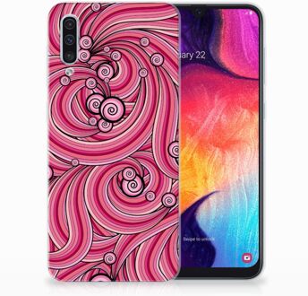 B2Ctelecom Samsung Galaxy A50 TPU Hoesje Swirl Pink