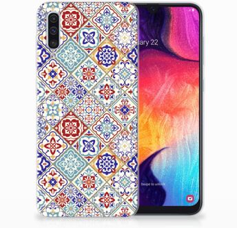 B2Ctelecom Samsung Galaxy A50 TPU Hoesje Tiles Color