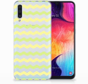 B2Ctelecom Samsung Galaxy A50 TPU Hoesje Waves Yellow