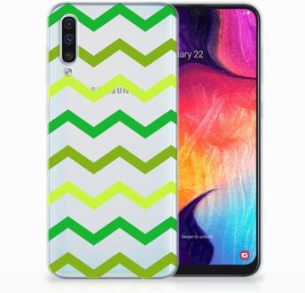 B2Ctelecom Samsung Galaxy A50 TPU Hoesje Zigzag Groen