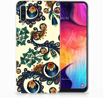 B2Ctelecom Samsung Galaxy A50 TPU Siliconen Hoesje Design Barok Flower