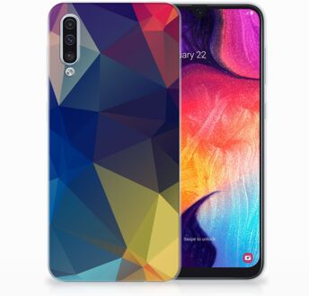 B2Ctelecom Samsung Galaxy A50 TPU Siliconen Hoesje Polygon Dark