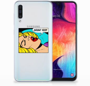 B2Ctelecom Samsung Galaxy A50 TPU Siliconen Hoesje Popart Oh Yes