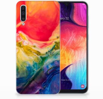 B2Ctelecom Samsung Galaxy A50 TPU-siliconen Hoesje Watercolor Dark