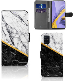 B2Ctelecom Samsung Galaxy A51 Bookcase Marble White Black