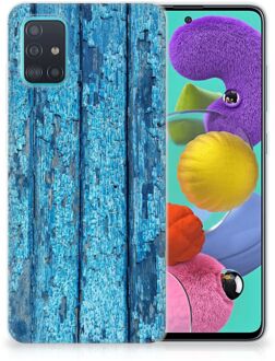 B2Ctelecom Samsung Galaxy A51 Bumper Hoesje Blauw Wood