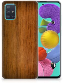 B2Ctelecom Samsung Galaxy A51 Bumper Hoesje Donker Hout