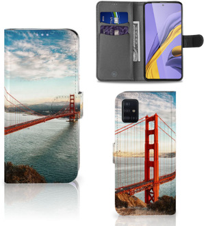 B2Ctelecom Samsung Galaxy A51 Flip Cover Golden Gate Bridge