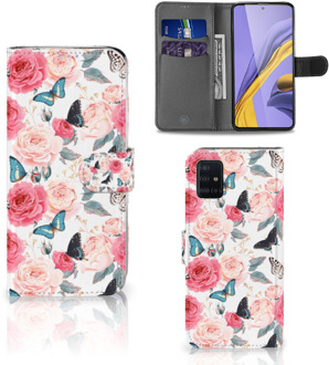 B2Ctelecom Samsung Galaxy A51 Hoesje Butterfly Roses