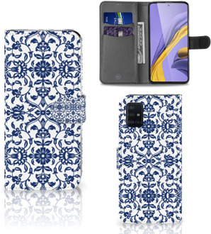 B2Ctelecom Samsung Galaxy A51 Hoesje Flower Blue