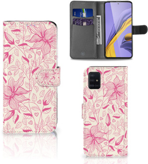 B2Ctelecom Samsung Galaxy A51 Hoesje Pink Flowers