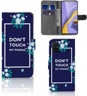 B2Ctelecom Samsung Galaxy A51 Portemonnee hoesje Flowers Blue DTMP