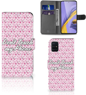 B2Ctelecom Samsung Galaxy A51 Portemonnee hoesje Flowers Pink DTMP