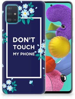 B2Ctelecom Samsung Galaxy A51 Silicone-hoesje Flowers Blue DTMP