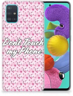 B2Ctelecom Samsung Galaxy A51 Silicone-hoesje Flowers Pink DTMP