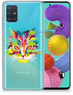 B2Ctelecom Samsung Galaxy A51 Telefoonhoesje met Naam Cat Color