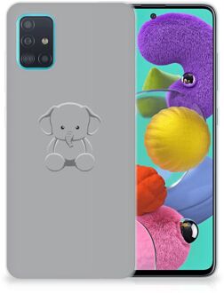 B2Ctelecom Samsung Galaxy A51 Telefoonhoesje met Naam Grijs Baby Olifant