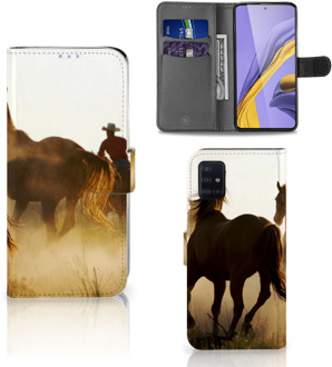 B2Ctelecom Samsung Galaxy A51 Telefoonhoesje met Pasjes Design Cowboy